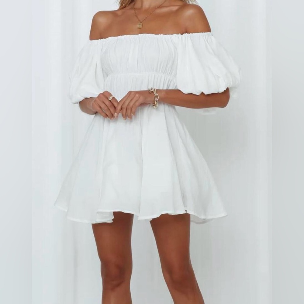 Hello Molly Off-Shoulder Dress in white